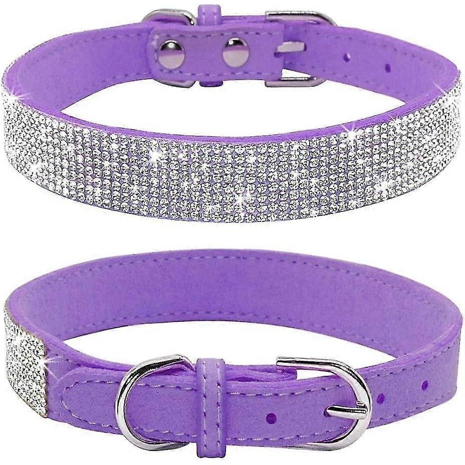 Strass-Hundehalsband, Niedliches Blendendes Funkelndes Weiches Wildleder Hund Katze Strass-Halsband Kristall Diamant Haustier Hund Welpen Halsband (XS, Schwarz)