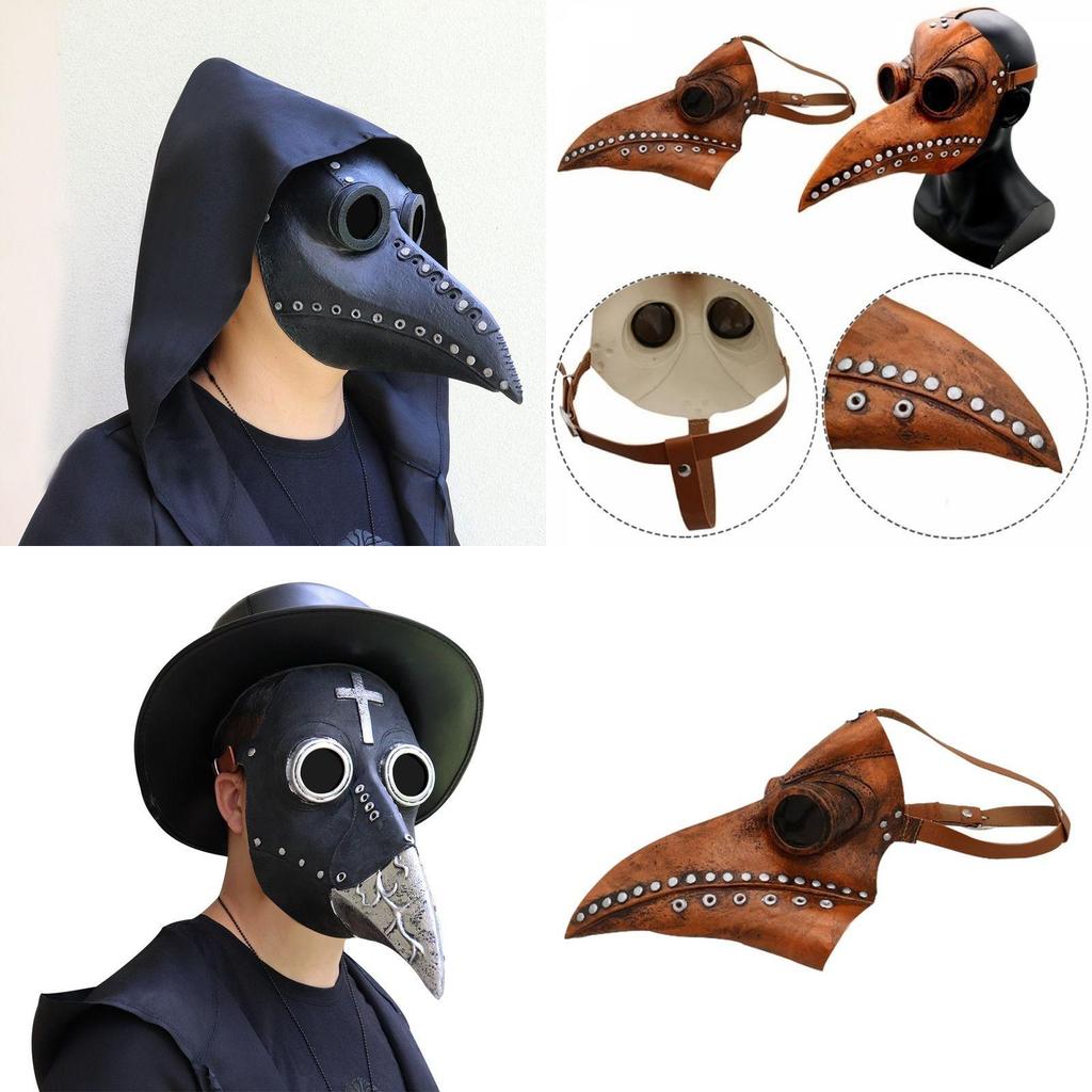 Pestdoktor Vogelmaske mit langem Schnabel für einen authentischen Halloween-Cosplay-Look