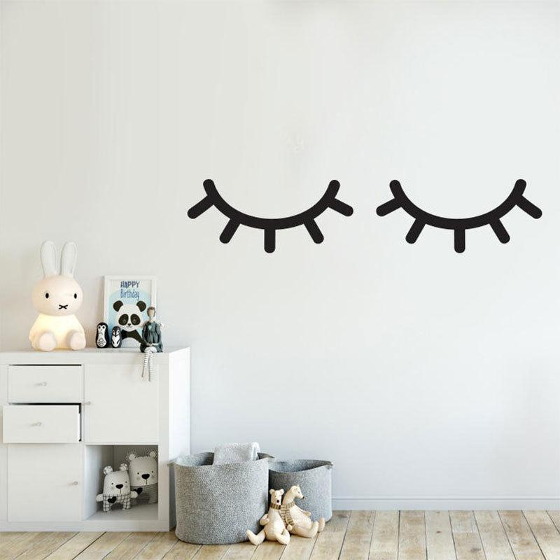 Cute Beautiful Eyes Eyelashes Wall Sticker For Home Decor Living Room Background Decoration Decals Art Personalized Wallpaper