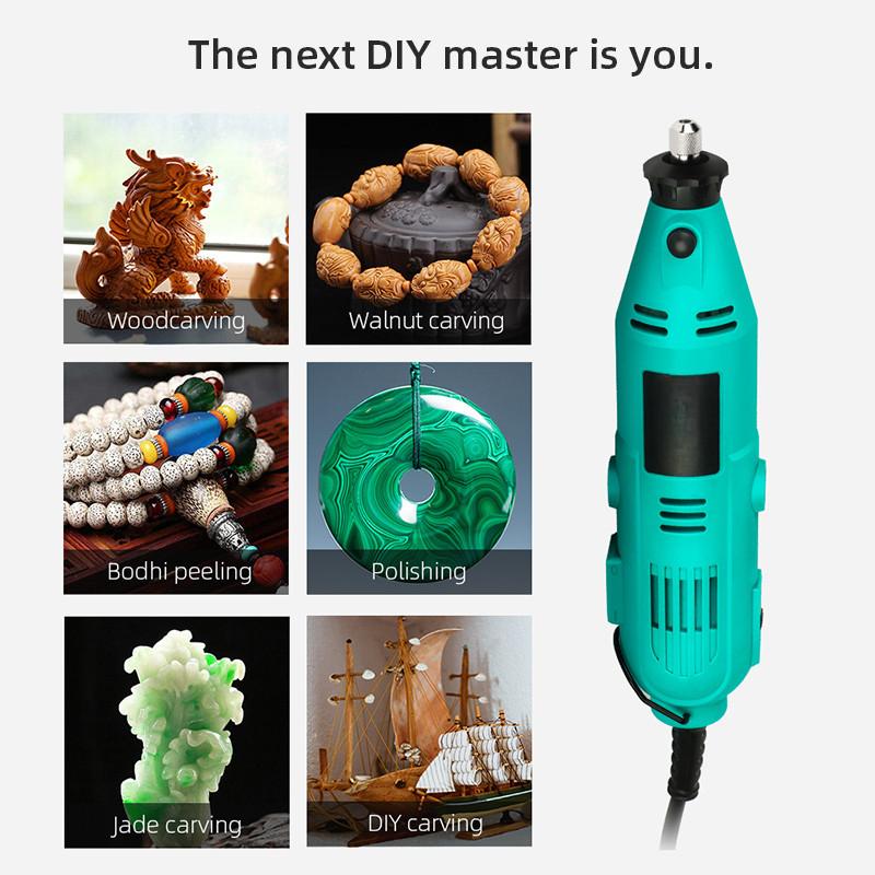 30000RPM Portable Mini Electric Drill Grinder 6 Speed Adjustable Home DIY Polishing Machine Carving Electric Rotary Tool