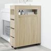 VidaXL Narrow Bathroom Cabinet On Wheels Sonoma Oak, Narrow Bathroom Storage, Narrow Storage for 855270