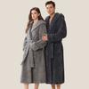 Winter Hooded Robe for Men Plush Long Bath Robes with Hood Cozy Warm Bathrobe Fuzzy Spa Robe With Pockets Men's House Coat Fluffy Fleece Robes
