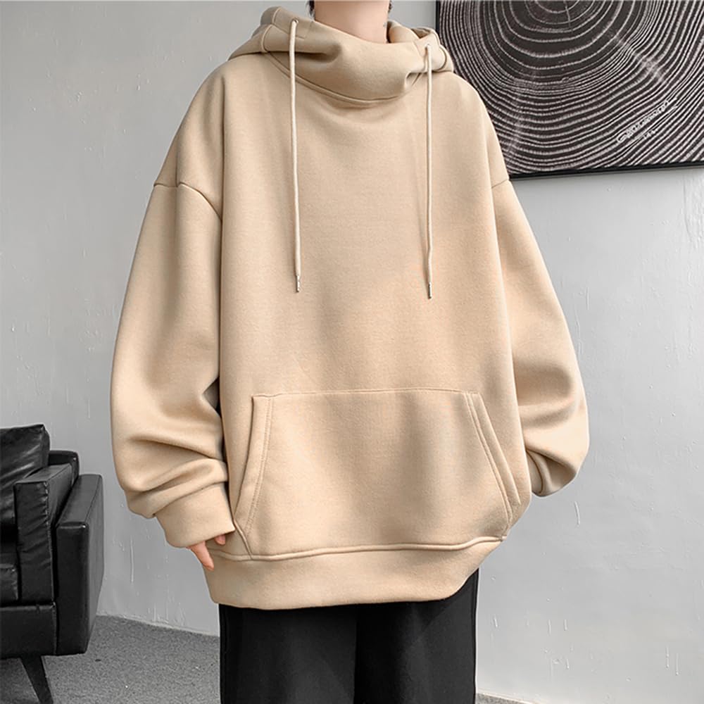 Inkpoo Long Sleeve Solid Stylish Pullover Sweatshirt for Spring and Loose Popular Streetwear Size 2XL Men's Hoodie, Color, Fall, Fit, Hooded, Top,
