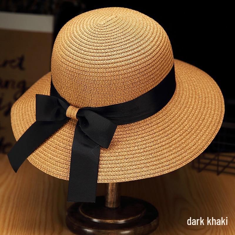 Women's Foldable Summer Beach Hat - Large Brim, Anti-UV, Floral Straw Sun Protection Hat