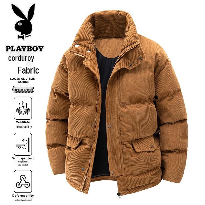 PLAYBOY Men's Stand Collar Padded Jacket
