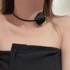 Gothic Elegant Big Rose Flower Clavicle Chain Necklace Women Wedding Bridal Sexy Adjustable Choker Jewelry Y2K Accessory