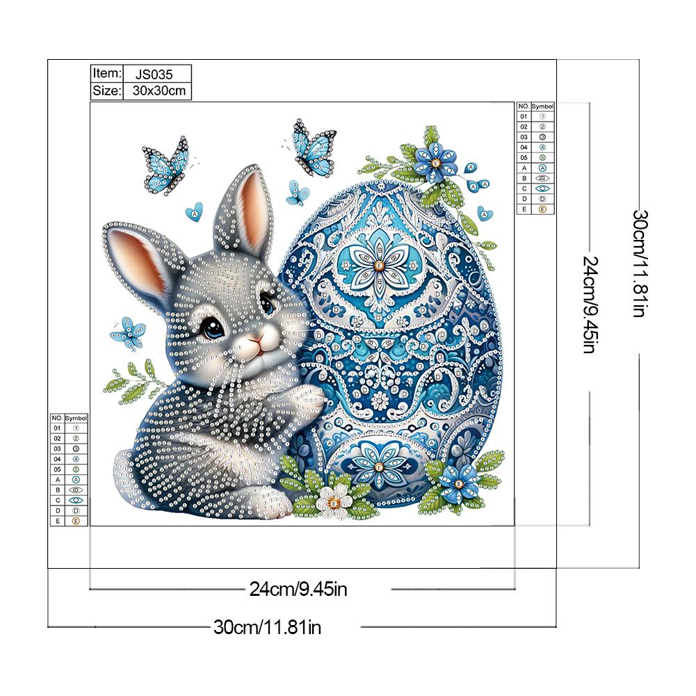 Kreatives Oster-Dekorations-Set 5D DIY Teilweise Speziell Geformter Bohrer Diamantmalerei-Set Heimdeko für Schlafzimmer Wohnzimmer 30x30cm