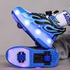 Dětské dvoukolečkové otočné tlačítko LED dobíjecí svítící kolečkové brusle dvouřadé boty Heelys kolečkové brusle boty