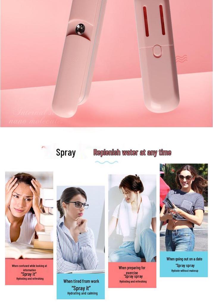 Nano Facial Humidifier: Handheld Spray Hydrator & Beauty Moisturizer with Hot & Cold Spray