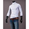 Autumn 2022 Men's Plus Size High Collar Solid Color Long-Sleeved T-Shirt