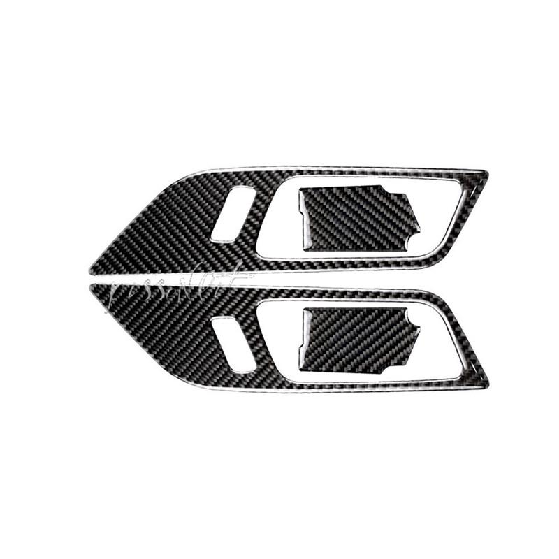 carbon fiber Door inner Handles Door Bowl Decorative for Ford Mustang Car Stickers Car-Styling 2015 2016 2017