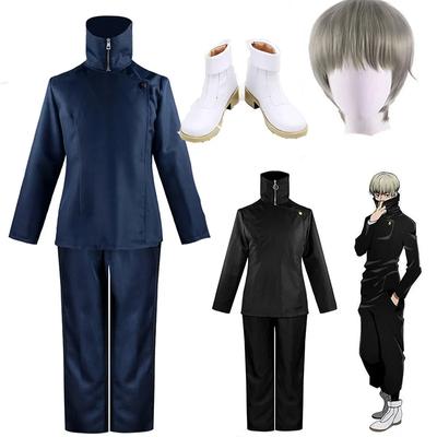 Anime Jujutsu Kaisen Tatoo Toge Inumaki Cosplay Kostüm Perücke Top Hosen Halloween Party Schuluniform Vollständige Sets Perücken Schuhe Männer