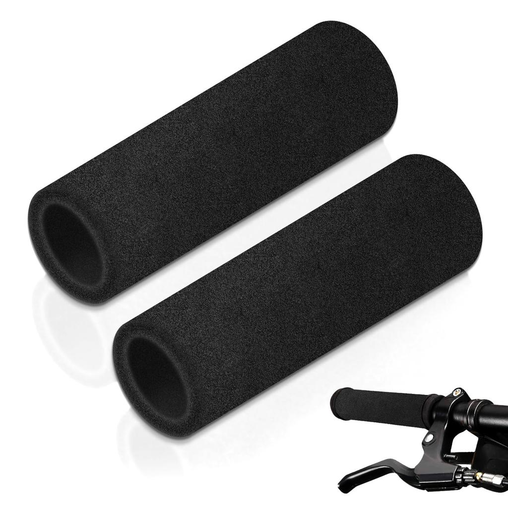 1 Pair Black Motorcycle Handlebar Grips, Fits Inner Diameter 1.0 - 1.2 inches (2.6