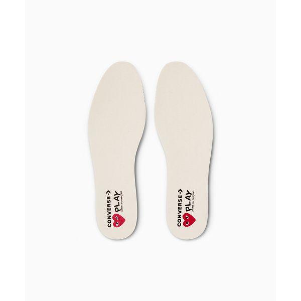 Comme des Garçons PLAY x Converse Chuck 70 High Single Heart - Milk Unisex Sneaker Creme Rot Schwarz A08800C