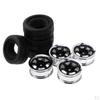 Wheel Rim Rubber Tires For RC 1:10 Flat Racing Car Of 4pc