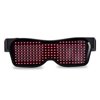 Halloweenfest Bluetooth-kompatibel Kontrollapplikation Redigerbar Text DIY USB LED-glasögon