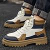 Herrenstiefel Herbst und Winter High-Top Freizeitschuhe Dicksohle Rutschfest Mode Jugend Komfort Outdoor-Stiefel Britische Arbeitsstiefel