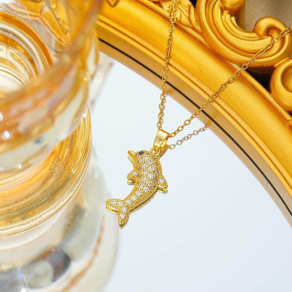 

Новое модное ожерелье с бриллиантами в виде дельфина, универсальные ювелирные изделия высокого класса