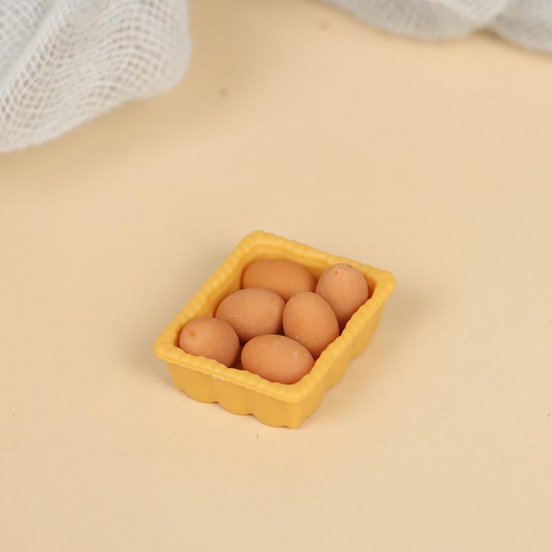 1:12 Dollhouse Miniature Mini Egg With Tray Kitchen Accessories Model Toys
