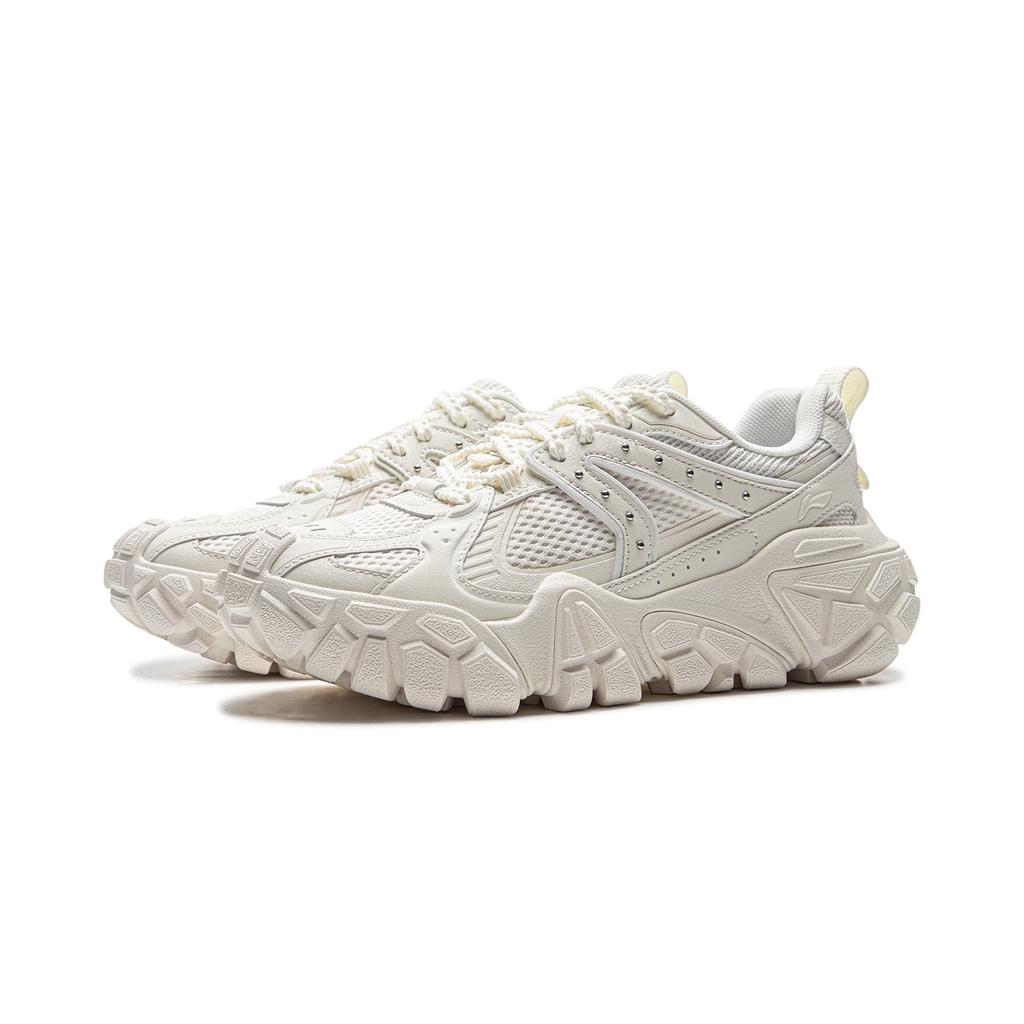 Li Ning Dune Strong Grip Retro Thick Sole Comfortable Shock Absorption Non-Slip Wear-Resistant Breathable Low-Top Casual Shoes Women sneaker AGCU328-1