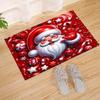 1pc Christmas Welcome Mat with Plaid Tree - Winter Indoor Outdoor Doormat for Front & Rear Door