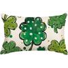 AVOIN Colorlife St Patricks Day Lucky Clover Polka Dot Throw Pillow Cover, 12 X 20 Inch Shamrock Cushion Case Decoration for Sofa Couch, Green