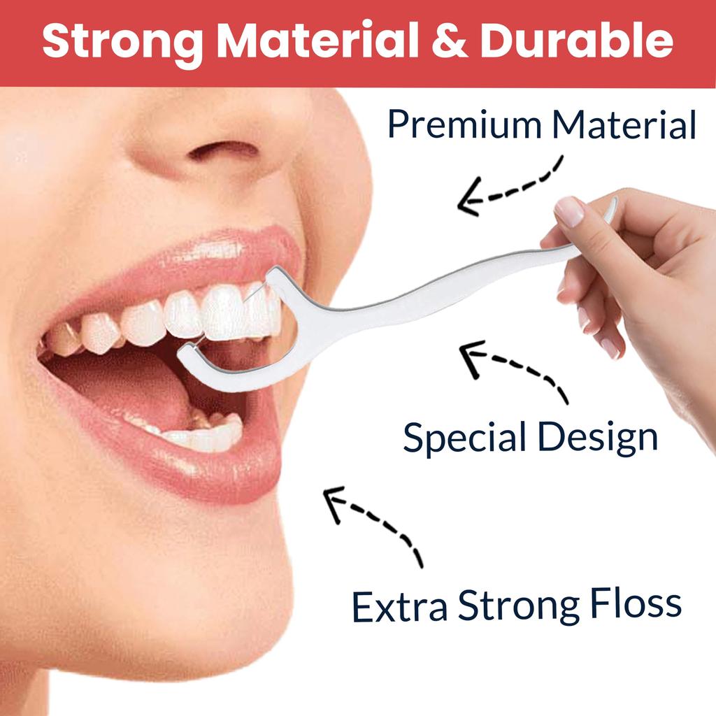 TEMPERIA (100 Pcs) Dental Floss Toothpick Sticks - Flosser for Teeth Cleaner - Tooth Flossing Thread Cleaning Kit for Clean Teeth, Fresh Breath a