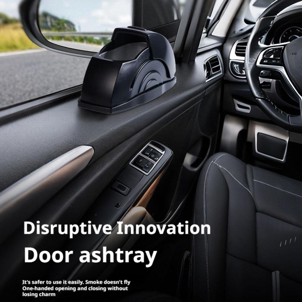 Auto Aschenbecher Tür Montiert Rauchloser Aschenbecher Tragbar Auto Mülleimer Stahlbehälter LKW Dose Zubehör Müll Winddichter Einsatz Fleck O9S2