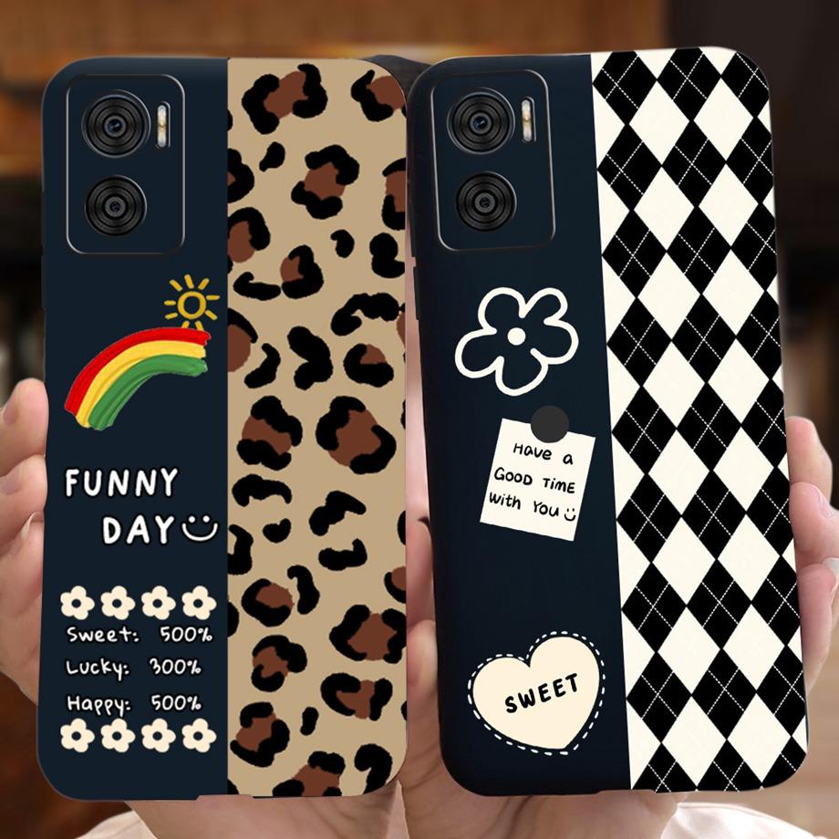 For Motorola Moto E22 Moto E22i Case Soft Matter Black Silicone Back Cover For MotoE22 E 22 Coques Cartoon Cute Fundas For Child