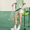Li Ning X HZW Tennis Collaboration CF Series Color Block Sports Shorts Women Shorts Foam-Green AKST728-4