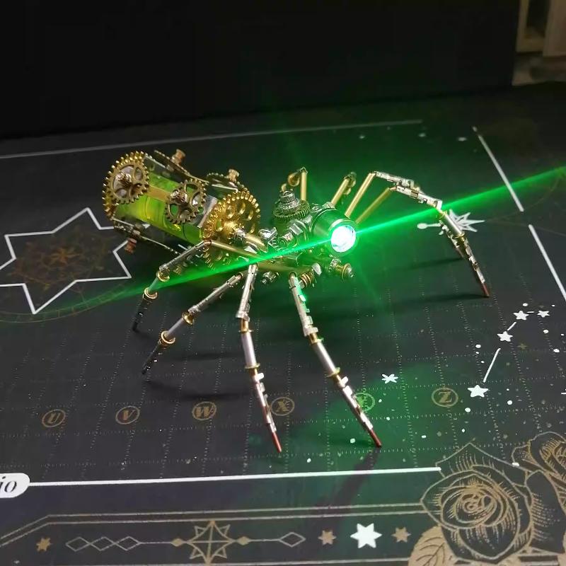 1 Conjunto de Quebra-Cabeças 3D Insetos Cyberpunk Montagem Criativa Feito à Mão Quebra-Cabeças de Metal Diy Aranha Mecânica Kit de Modelo de Metal