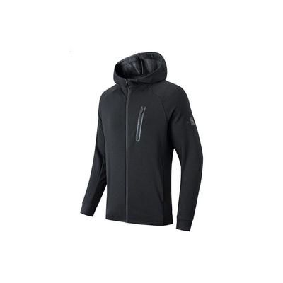 Training Series Solid Color Casual Hooded Long Sleeve Jacket Men Jacket Black 152147711-5