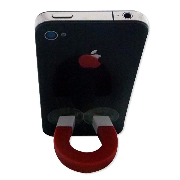 Suporte magnético para dock com ventosas para smartphone laranja