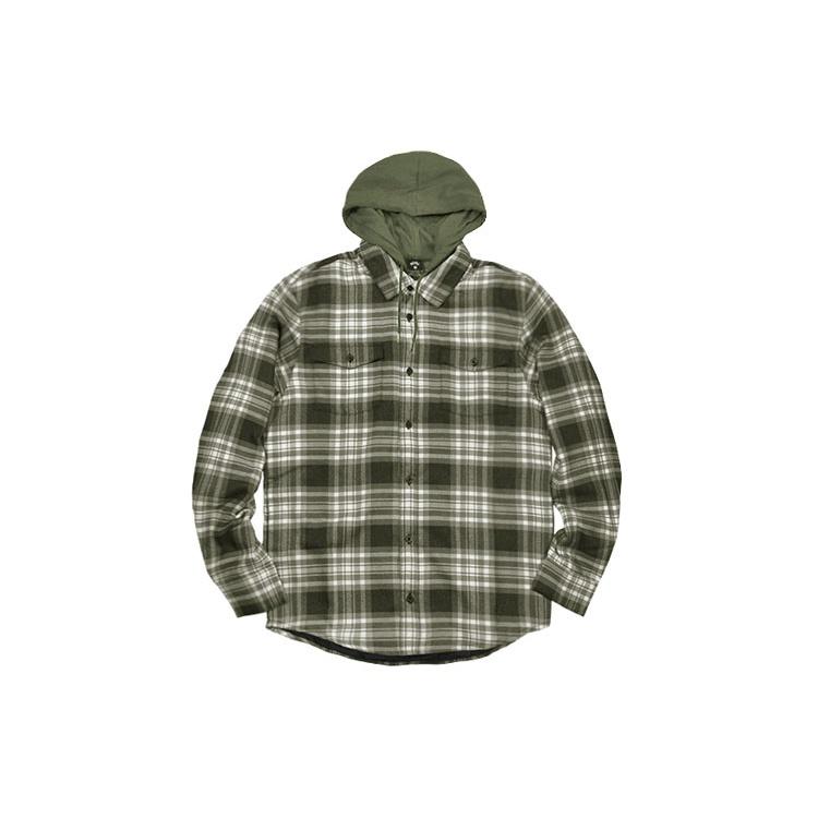 Nike SB Skateboard flannel Skateboard Plaid Contrasting Colors Hooded Jacket Olive Green Men s CK5318-222 S