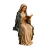 Yousheng Reading Virgin Mary Figurine for Bookshelf, Resin Jesus Statue Shelf Sitter, Decorative Sculpture for Home Office, Gift for Book