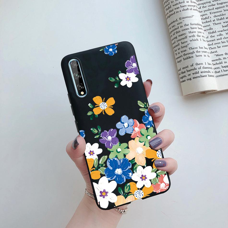 Silicone Phone Case For Huawei Y8P Y9 Prime 2019 Back Cover Cute Cat Cartoon Flower Housing Fundas For Huawei Y8P Y9Prime Cases