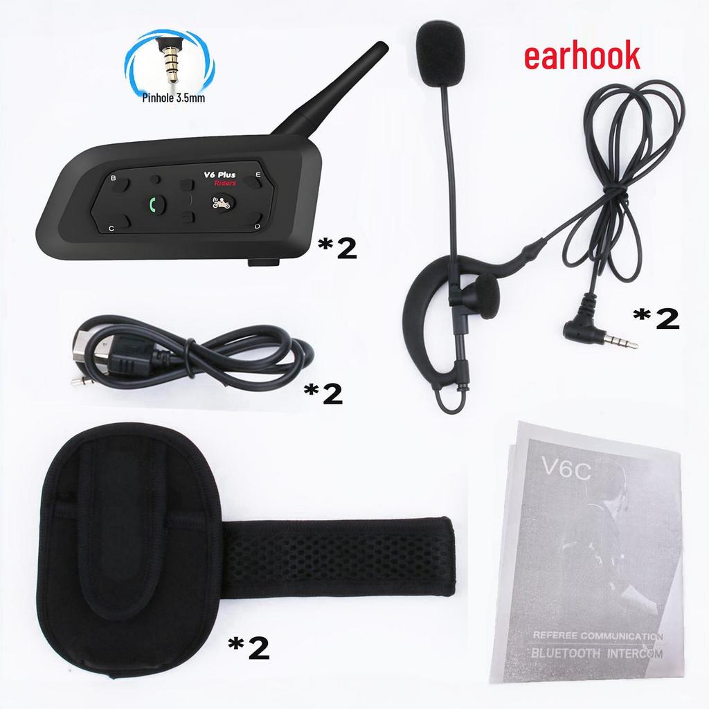 V6C Fußballschiedsrichter Bluetooth Walkie-Talkie Helm-Headset mit Geräuschunterdrückung und wasserdichtem Armband