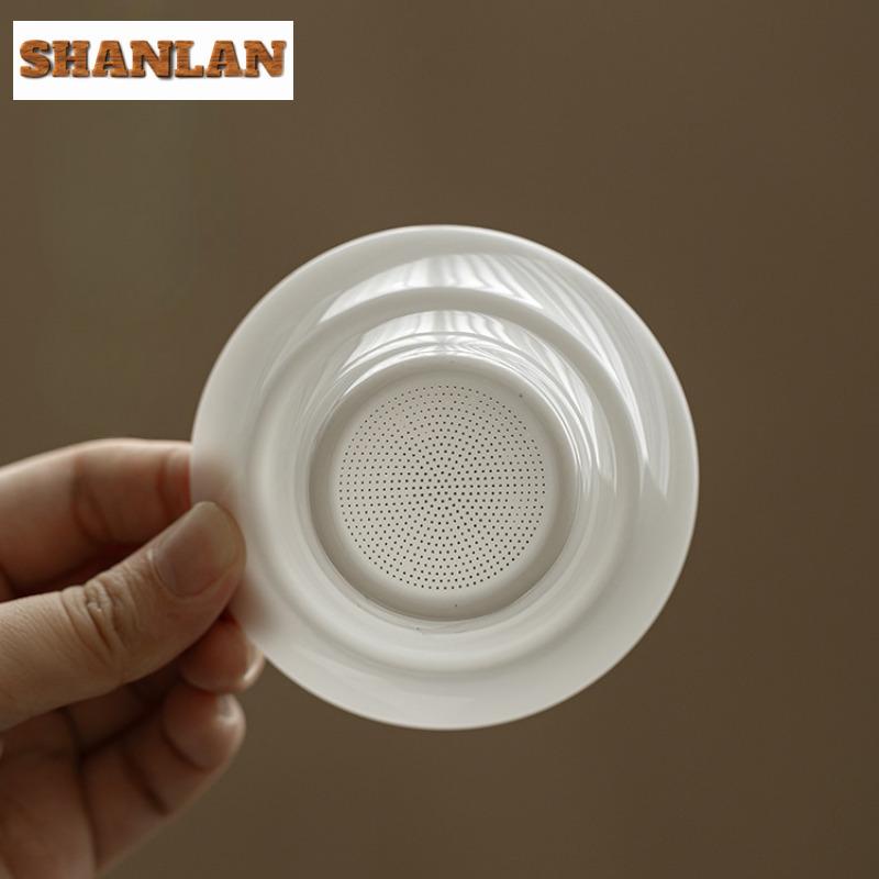 Ice Seed Jade Porcelain Tea Separator Infusor Retro Tea Strainer Dispenser Tea Making Tea Filter Tea Ceremony Supplies Ornaments