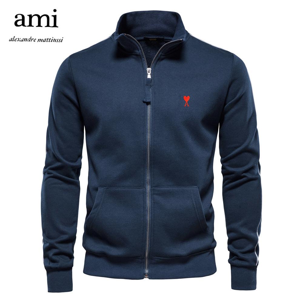 AMI 2025 Besticktes Herbst- und Winter-Neues Herren Langarm-Kapuzensweatshirt Trend Vielseitiges Fleece Warmes Sweatshirt