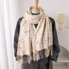 Luxuriöser Karierter Kaschmirschal für Damen Winter Warm Pashmina Damen Schals und Wickeltücher Lässig Quaste Bufanda Schal Decke