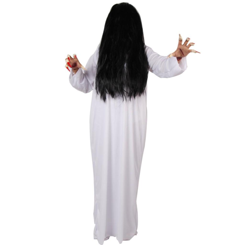 TUISKU Ghost Costume, Cosplay Costume, Halloween, Haunted House, Adult Wig and Robe Set (L)