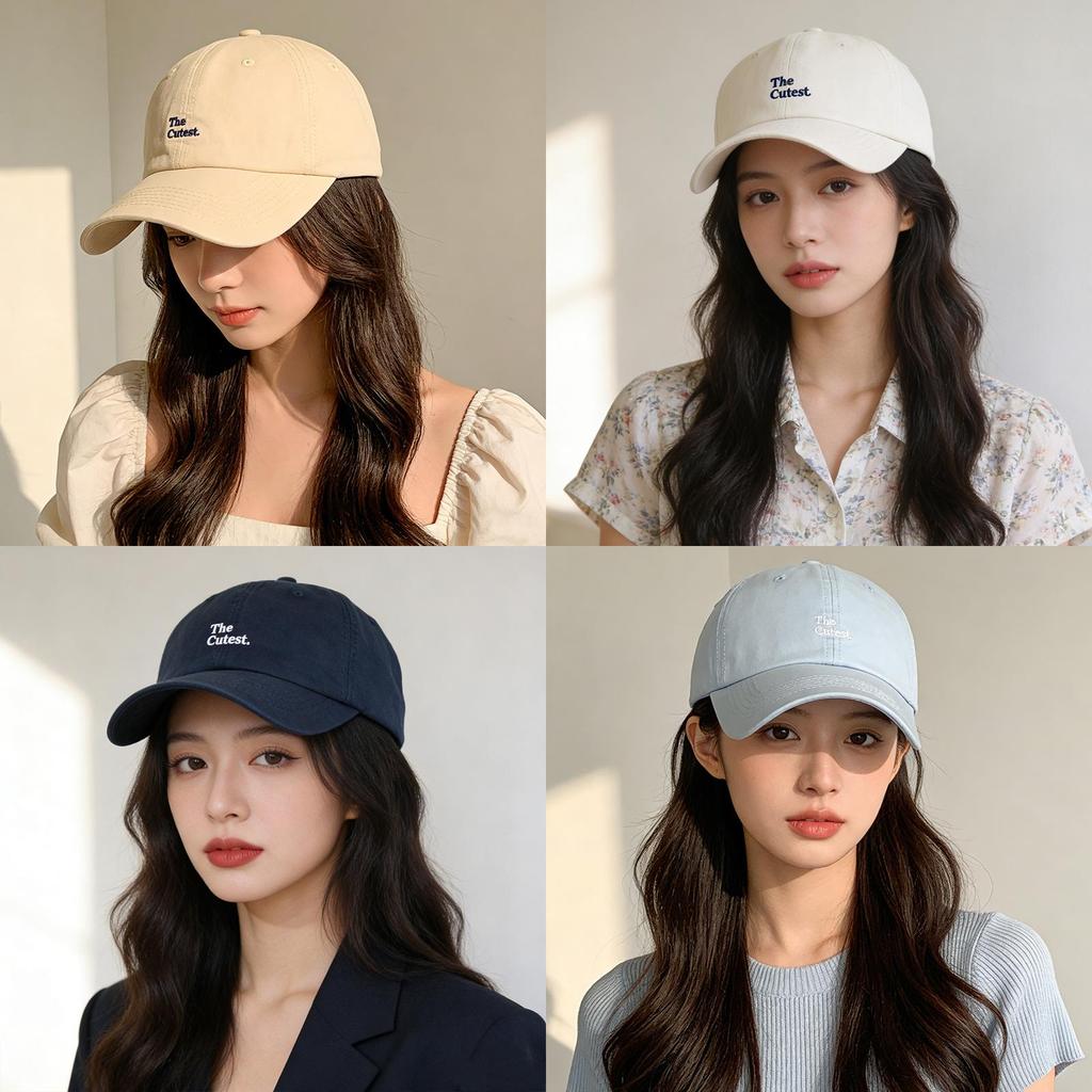 Spring Summer Unisex Cotton Embroidered Letter Baseball Cap For Sun Protection