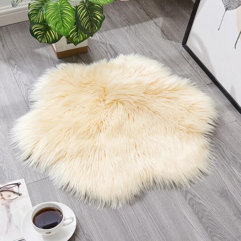 

Протиковзкий М який Килим з Штучної Вовни Килим Внутрішній Овчина Сучасний Килим Килимок Синій Білий Рожевий Сірий Вітальня 60x60см Квітковий Килим 60x60cm світло-жовтого кольору