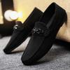 Waterproof Men's Slip-on Loafers - Casual Leather Driving Shoes for Fashion-Forward Youth.