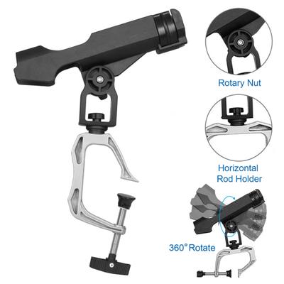 Angelrutenhalter für Boote, 360 Grad verstellbarer Rutenhalter, große Klemmöffnung, Angelrutenständer, Montage an horizontaler/vertikaler seitlicher Angelausrüstung