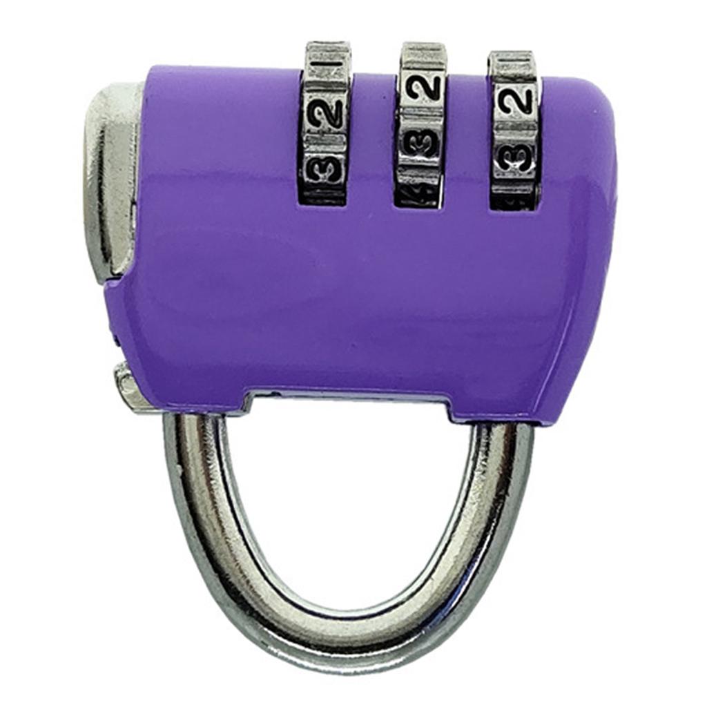 Padlock 3 Digit Combination Lock Security Heavy Duty Zinc Alloy Luggage Locks for SuitcasePurple