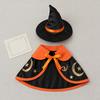 Yangyizhi 1 Set Pet Halloween Costume, Cat Wizard Hat And Cape, Cute Pumpkin Print Apparel for Small Dogs Cats Festive Party Wear