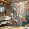 1pc Graceful Koi Fish Shower Curtain with Serene Underwater Scene, Shower Curtain Sets for Bathrooms