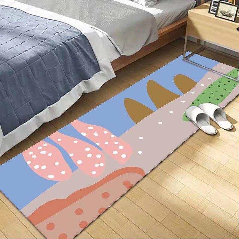 Living Room Carpet Simple Bedroom Bedside Carpet Rectangular Element Grid Long Strip Carpet