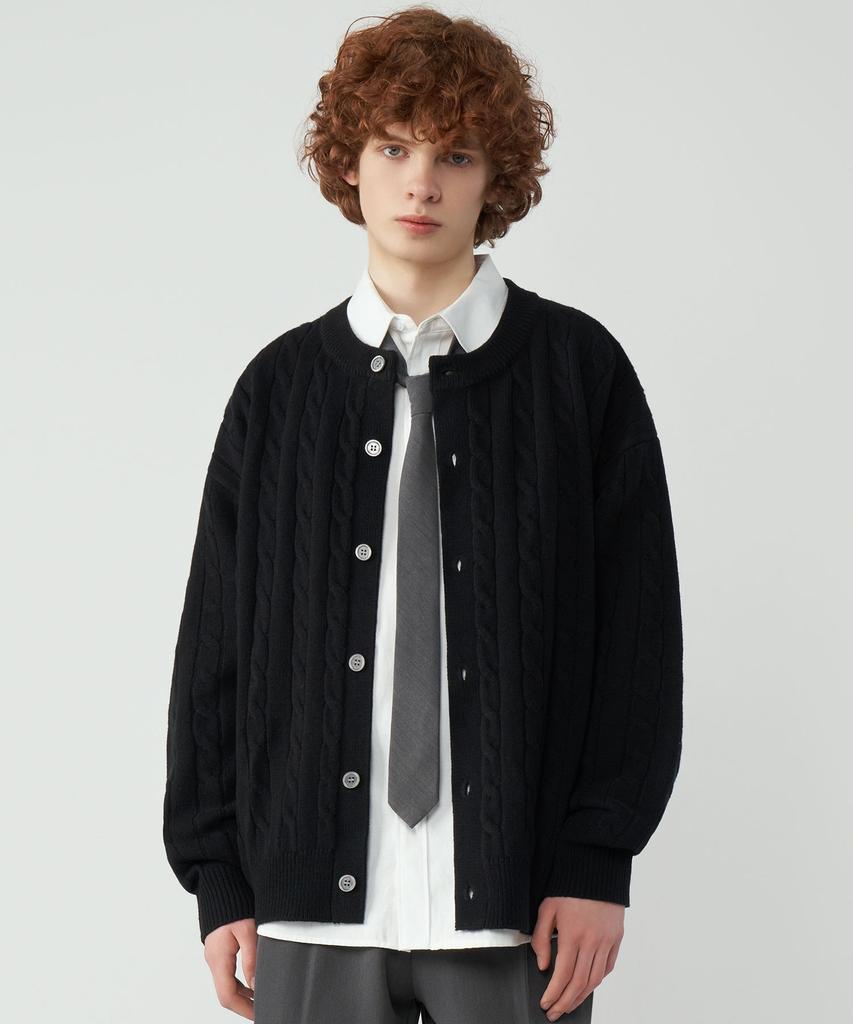 Untapped Studio [2Pack] Oversized Cable Round Knit Cardigan 4 Colors
